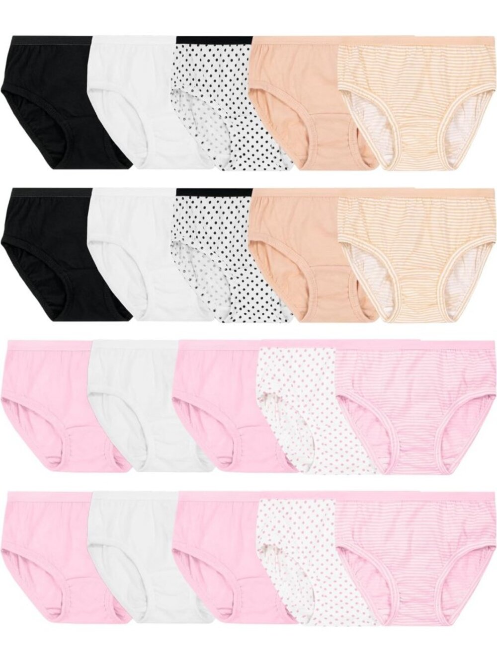 Girls' Cotton Brief Underwear Multipacks - Soft, Comfortable, Breathable Fit